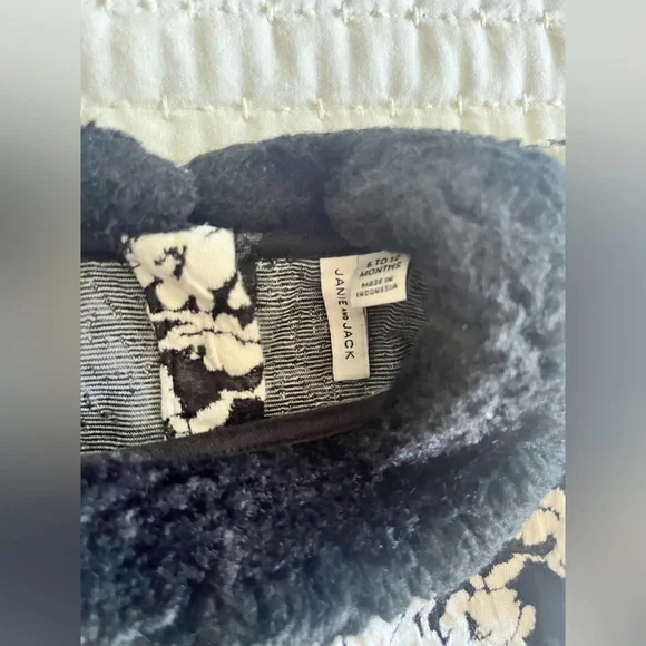 Janie and Jack 6-12 Month Jacquard Fur Neck Dress EUC